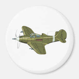 Cartoon retro aeroplane magnet