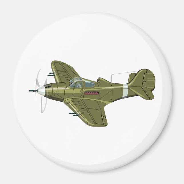 Cartoon retro aeroplane magnet (Front)