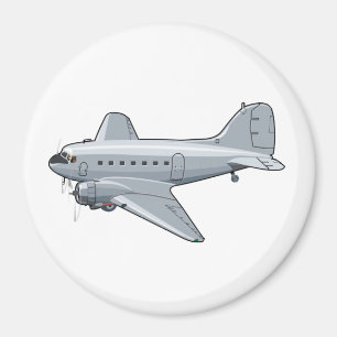 Cartoon retro aeroplane magnet