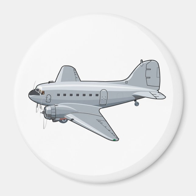 Cartoon retro aeroplane magnet (Front)