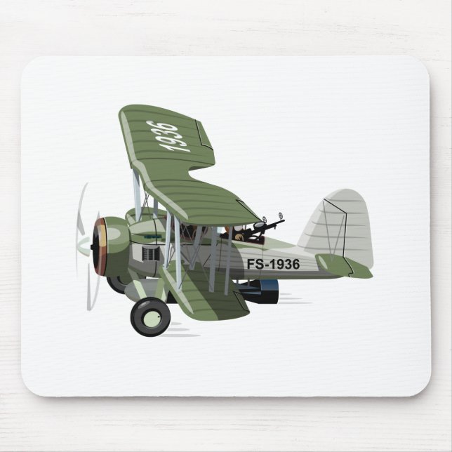 Cartoon retro aeroplane mouse mat (Front)