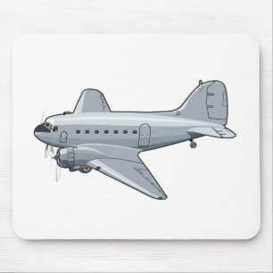 Cartoon retro aeroplane mouse mat