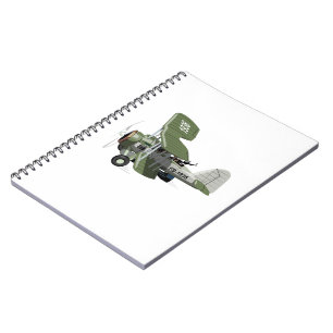 Cartoon retro aeroplane notebook