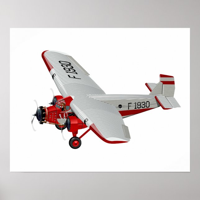 Cartoon retro aeroplane poster (Front)