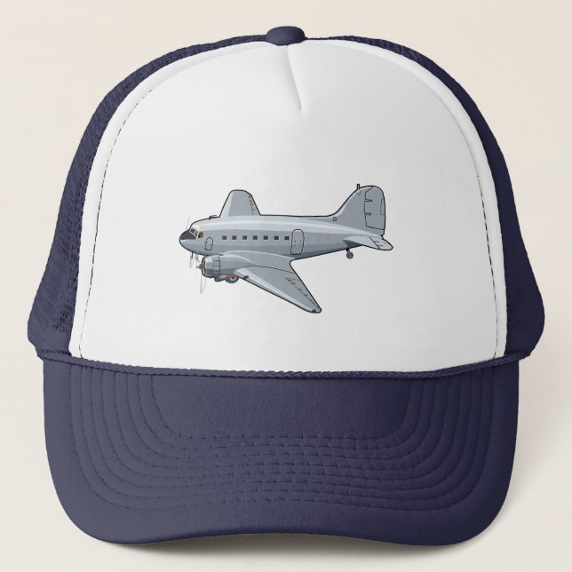 Cartoon retro aeroplane trucker hat (Front)