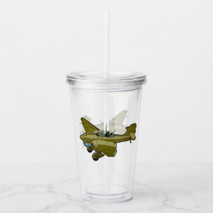 Cartoon retro bomber acrylic tumbler
