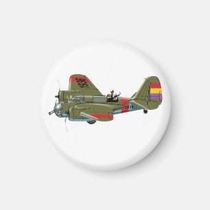 Cartoon retro bomber magnet