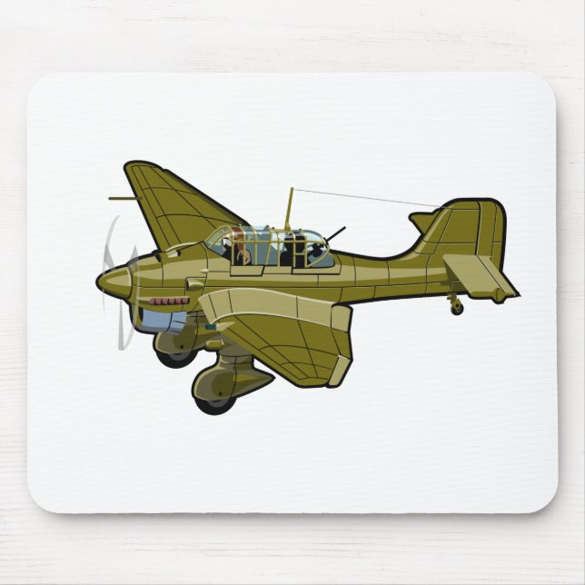Cartoon retro bomber mouse mat (Front)