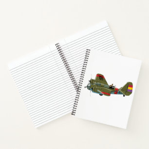 Cartoon retro bomber notebook