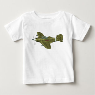 Cartoon retro fighter plane baby T-Shirt