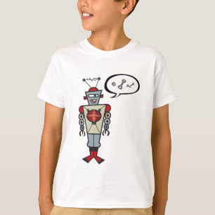 Cartoon Retro Robot Cute Kids Boy Birthday Party T-Shirt