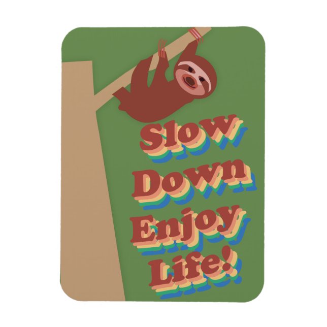 Cartoon Retro Sloth Magnet (Vertical)