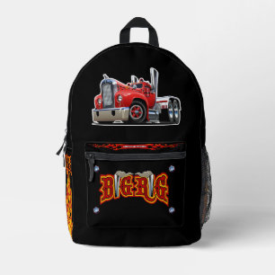 Cartoon retro truck printed backpack