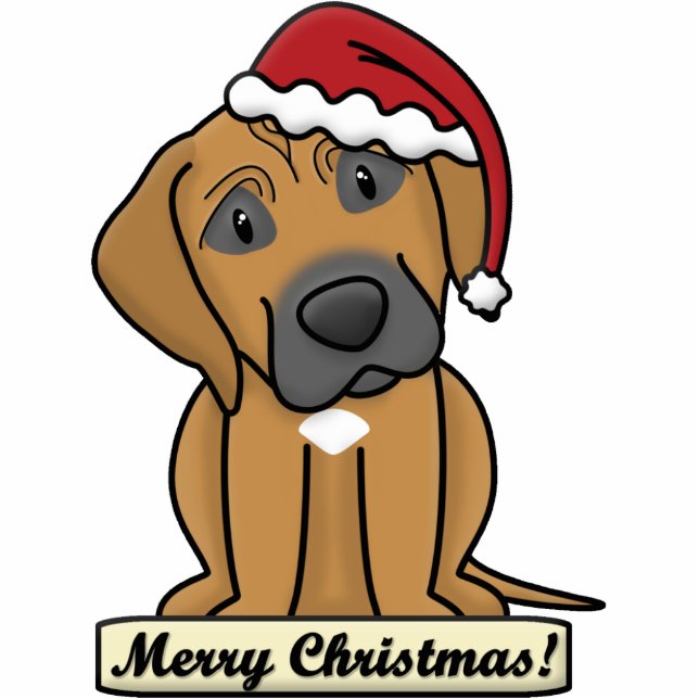 Cartoon Rhodesian Ridgeback Christmas Ornament Photo Sculpture Decoration (Front)
