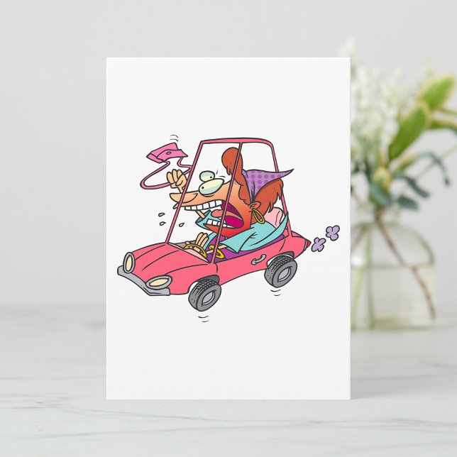Cartoon Road Rage Woman Invitation (Creator Uploaded)