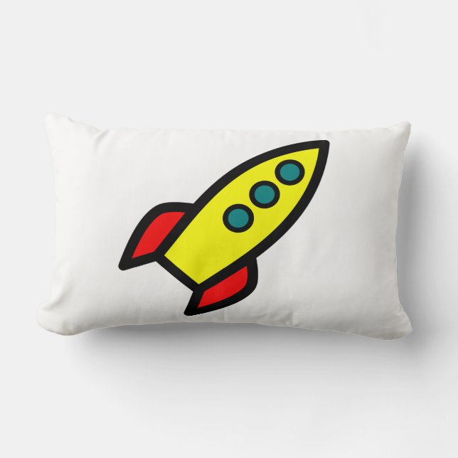 Cartoon Rocket Lumbar Cushion (Front)