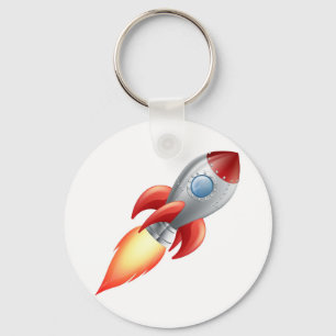 Cartoon rocket space ship key ring