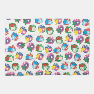 Cartoon Rockets Tea Towel