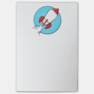 Cartoon RocketShip Design Post-it Notes