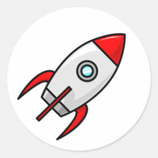 Cartoon Rocketship Sticker
