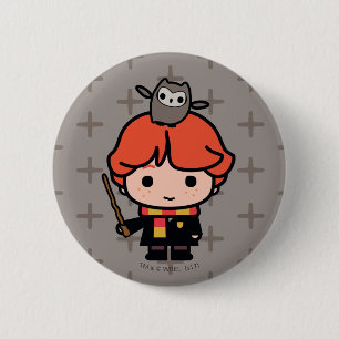 Cartoon Ron Weasley and Pigwidgeon 6 Cm Round Badge
