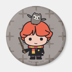 Cartoon Ron Weasley and Pigwidgeon Magnet