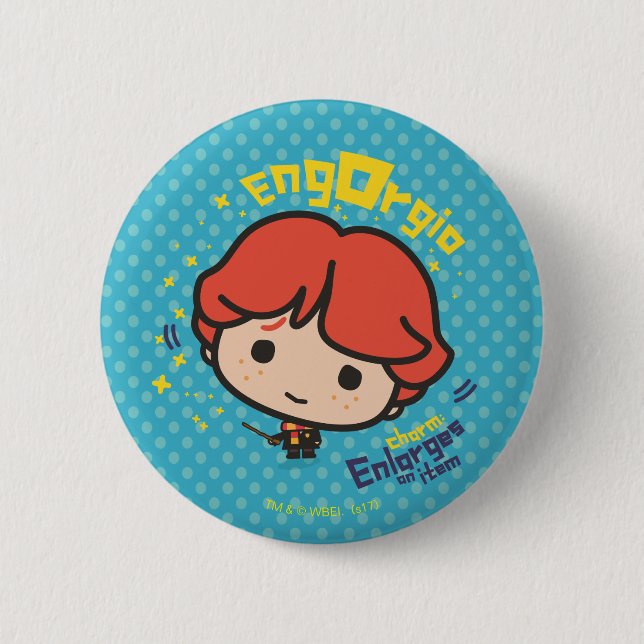 Cartoon Ron Weasley Engorgio Spell 6 Cm Round Badge (Front)