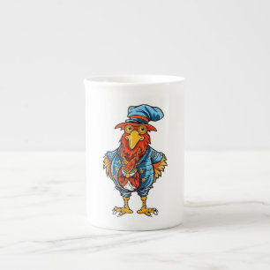 Cartoon Rooster Bone China Mug