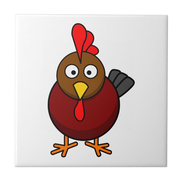 Cartoon Rooster  Tile (Front)