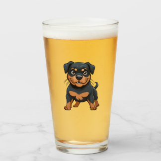 Cartoon Rottweiler Cute tough Glass
