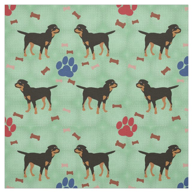 Cartoon Rottweiler Fabric (Swatch)