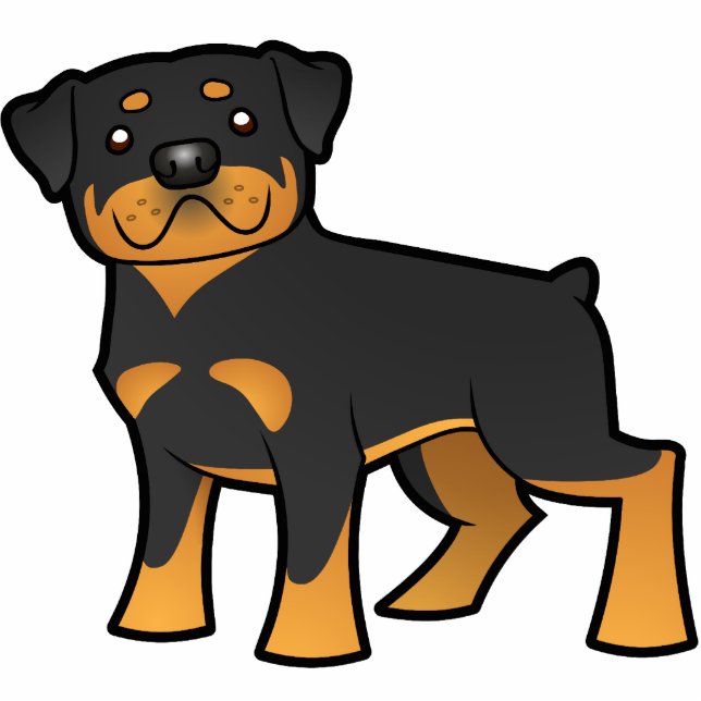 Cartoon Rottweiler Photo Sculpture Magnet (Front)