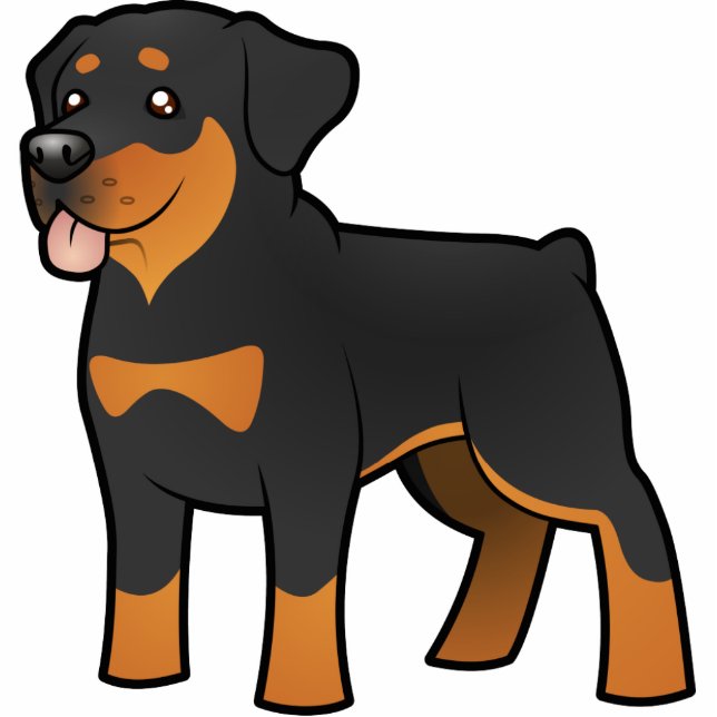 Cartoon Rottweiler Photo Sculpture Magnet (Front)