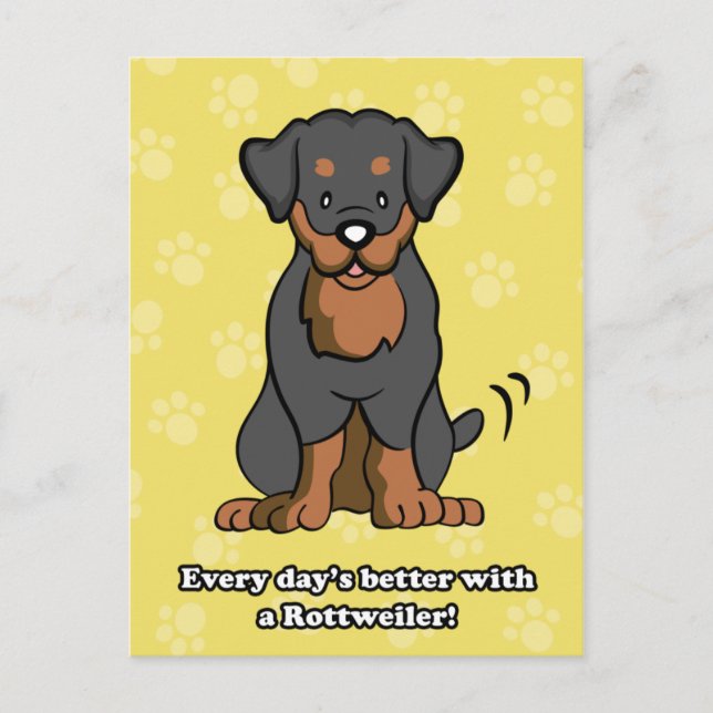 Cartoon Rottweiler Postcard (Front)