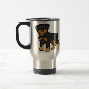 Cartoon Rottweiler Travel Mug