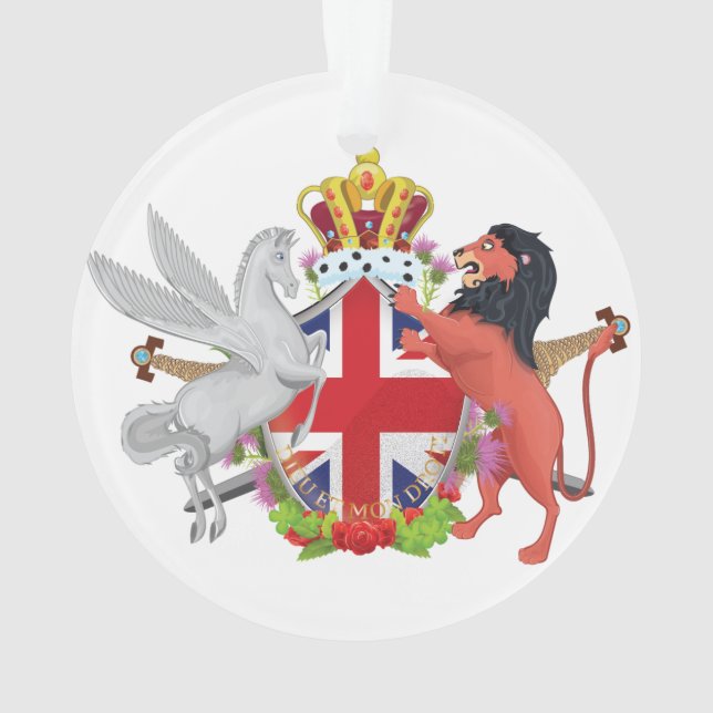 Cartoon Royal Throne Crest Ornament (Back)