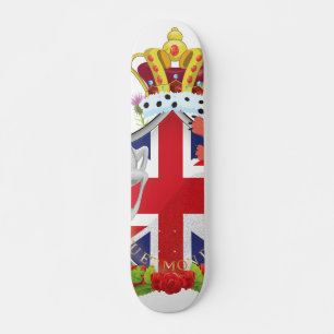 Cartoon Royal Throne Crest Skateboard