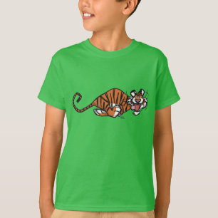 Cartoon Running Tiger Children T-Shirt