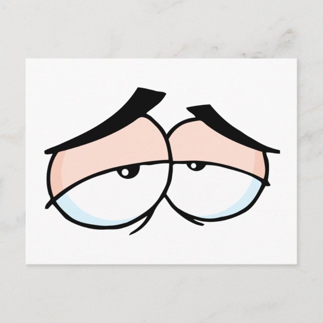 cartoon sad eyes postcard (Front)