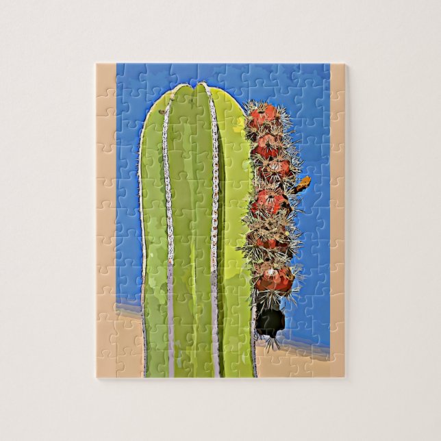 Cartoon Saguaro Cactus Puzzle (Vertical)