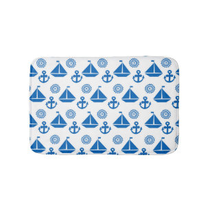 Cartoon Sail Boat Pattern Bath Mat