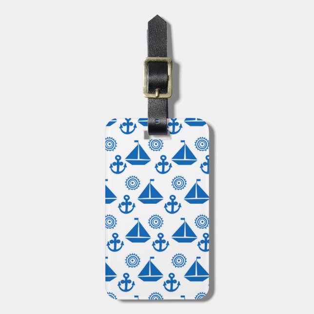 Cartoon Sail Boat Pattern Luggage Tag (Front Vertical)