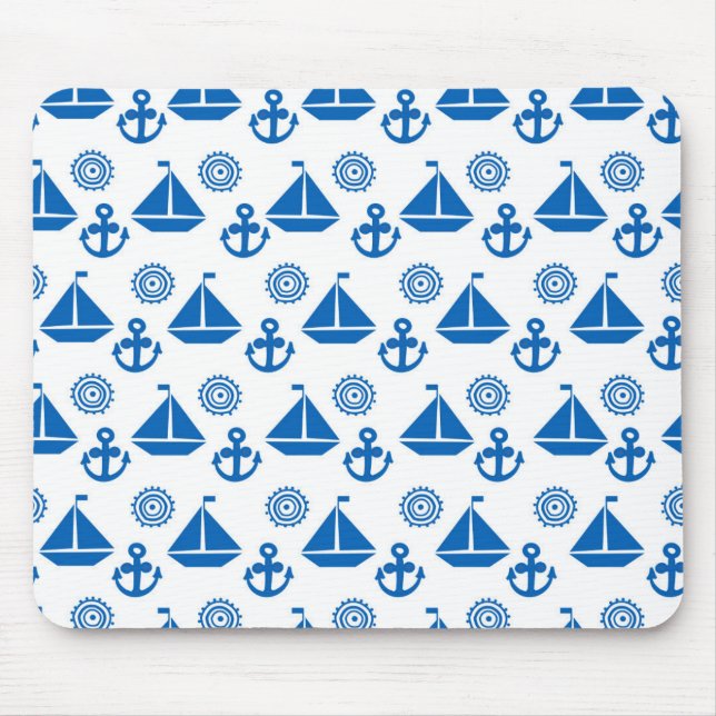 Cartoon Sail Boat Pattern Mouse Mat (Front)