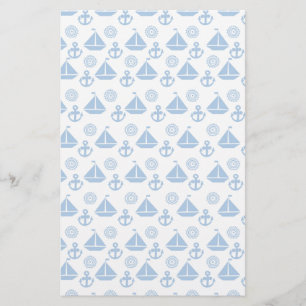 Cartoon Sail Boat Pattern Stationery