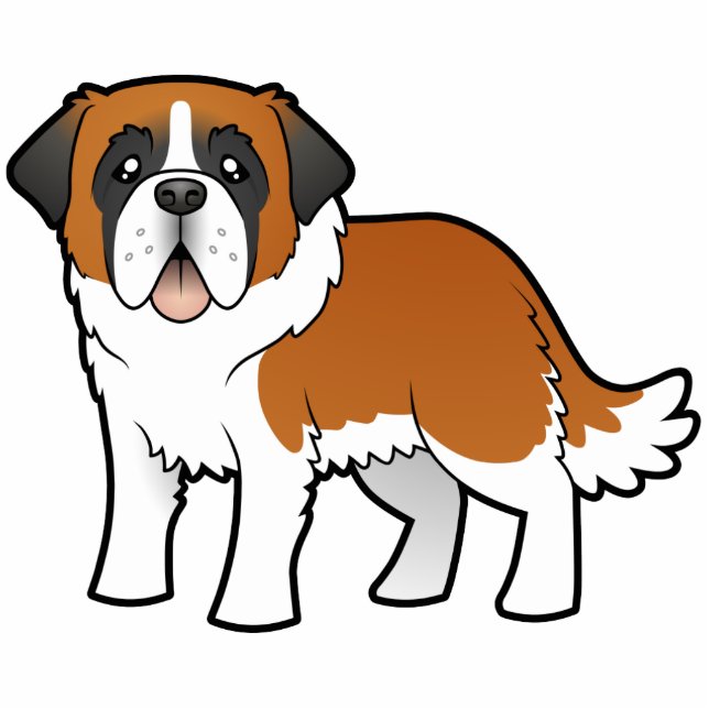 Cartoon Saint Bernard Photo Sculpture Magnet (Front)