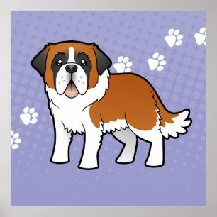 Cartoon Saint Bernard Poster