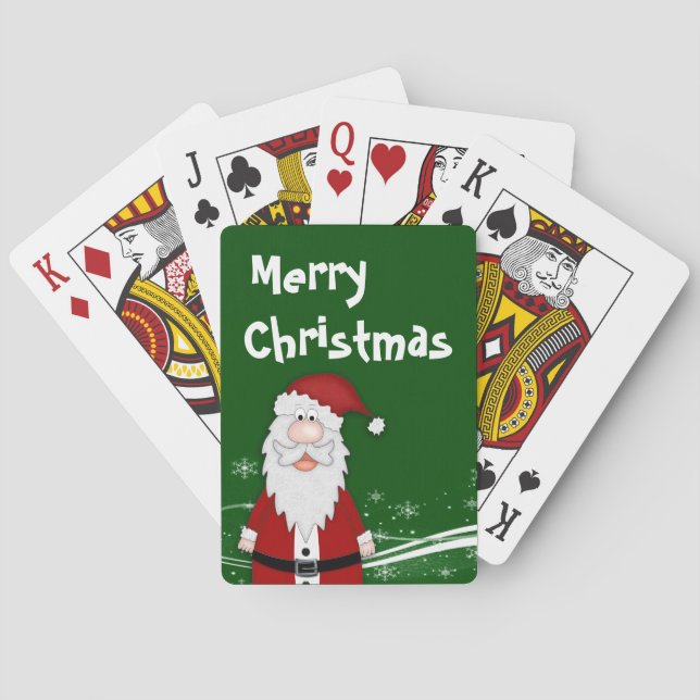 Cartoon Santa Christmas Playing Cards (Back)