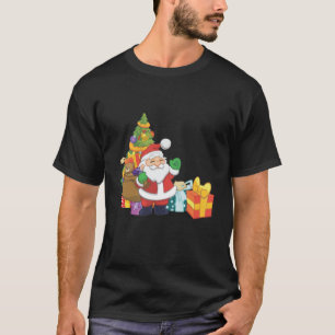 Cartoon Santa Christmas Scene T-Shirt