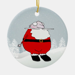 Cartoon Santa Claus Ceramic Tree Decoration