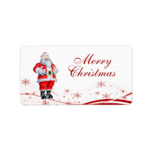 Cartoon Santa Claus Christmas Gift Tags